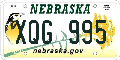 NE license plate XQG995