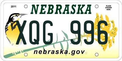 NE license plate XQG996