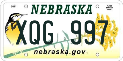 NE license plate XQG997