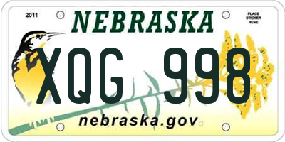NE license plate XQG998