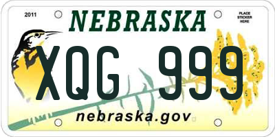 NE license plate XQG999