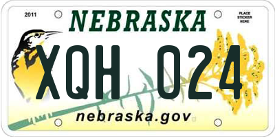 NE license plate XQH024