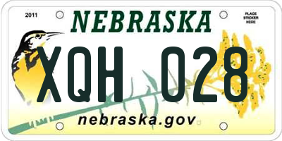 NE license plate XQH028