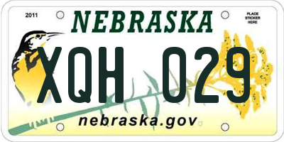 NE license plate XQH029