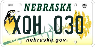 NE license plate XQH030