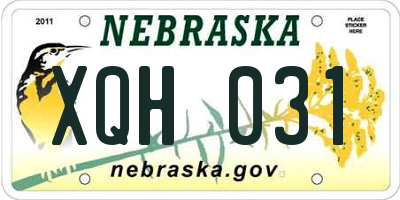 NE license plate XQH031