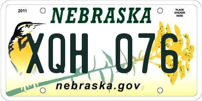 NE license plate XQH076