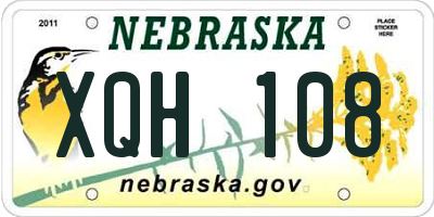 NE license plate XQH108