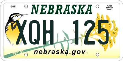 NE license plate XQH125