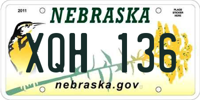 NE license plate XQH136