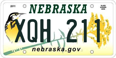 NE license plate XQH211