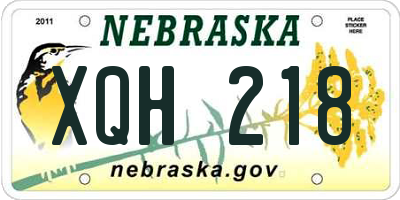 NE license plate XQH218