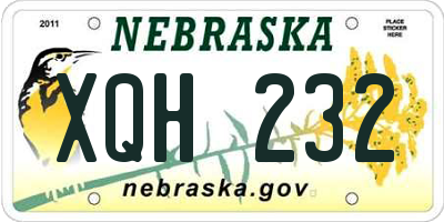 NE license plate XQH232