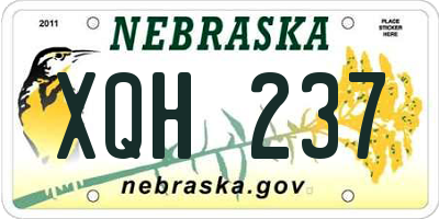 NE license plate XQH237