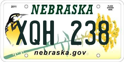 NE license plate XQH238