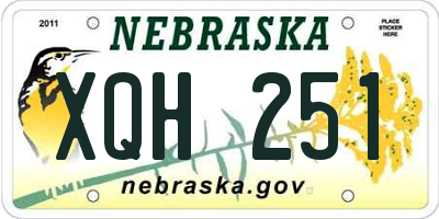 NE license plate XQH251