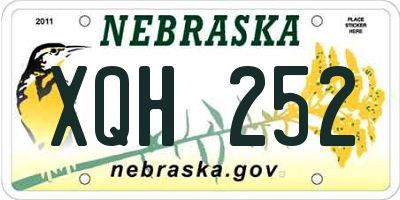 NE license plate XQH252