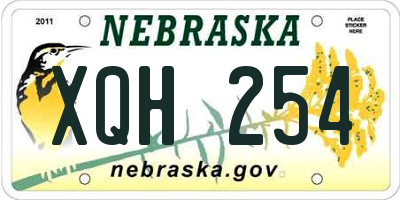 NE license plate XQH254