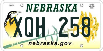 NE license plate XQH258