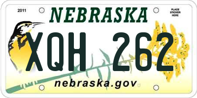 NE license plate XQH262