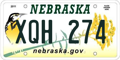NE license plate XQH274
