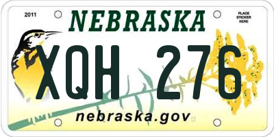 NE license plate XQH276