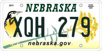 NE license plate XQH279