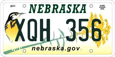 NE license plate XQH356