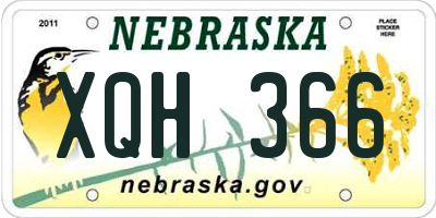 NE license plate XQH366