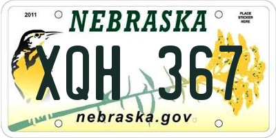 NE license plate XQH367