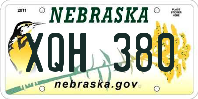 NE license plate XQH380