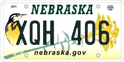 NE license plate XQH406