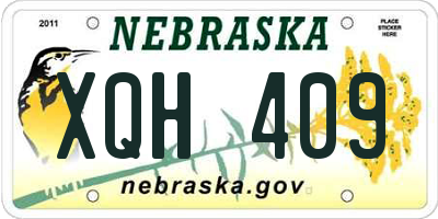 NE license plate XQH409