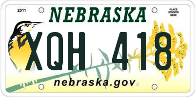 NE license plate XQH418