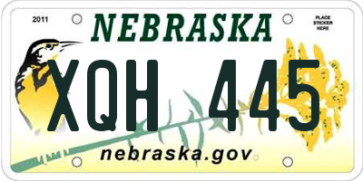 NE license plate XQH445