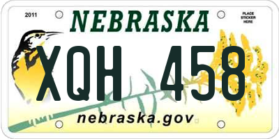 NE license plate XQH458