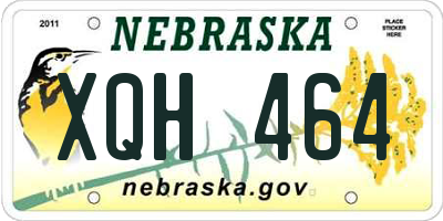 NE license plate XQH464