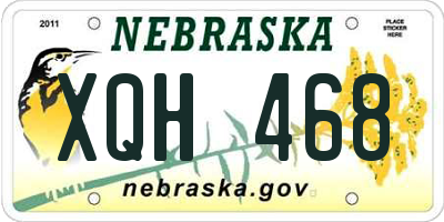 NE license plate XQH468