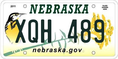 NE license plate XQH489