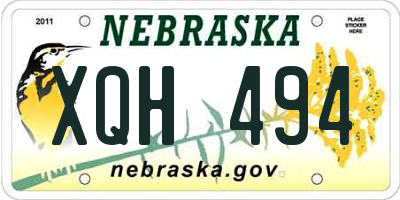 NE license plate XQH494