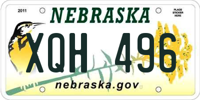NE license plate XQH496