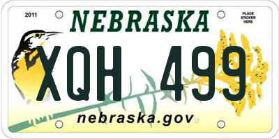 NE license plate XQH499