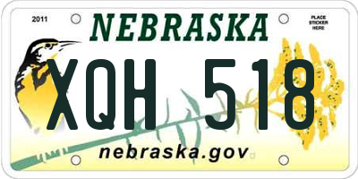 NE license plate XQH518