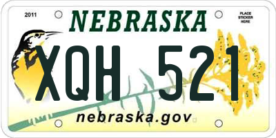 NE license plate XQH521