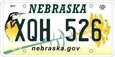 NE license plate XQH526