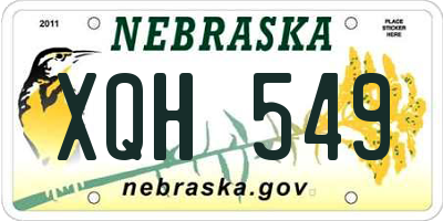NE license plate XQH549