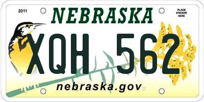 NE license plate XQH562