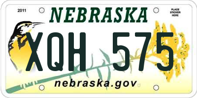 NE license plate XQH575
