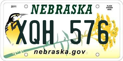 NE license plate XQH576