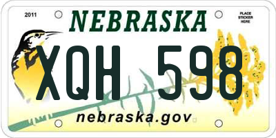 NE license plate XQH598